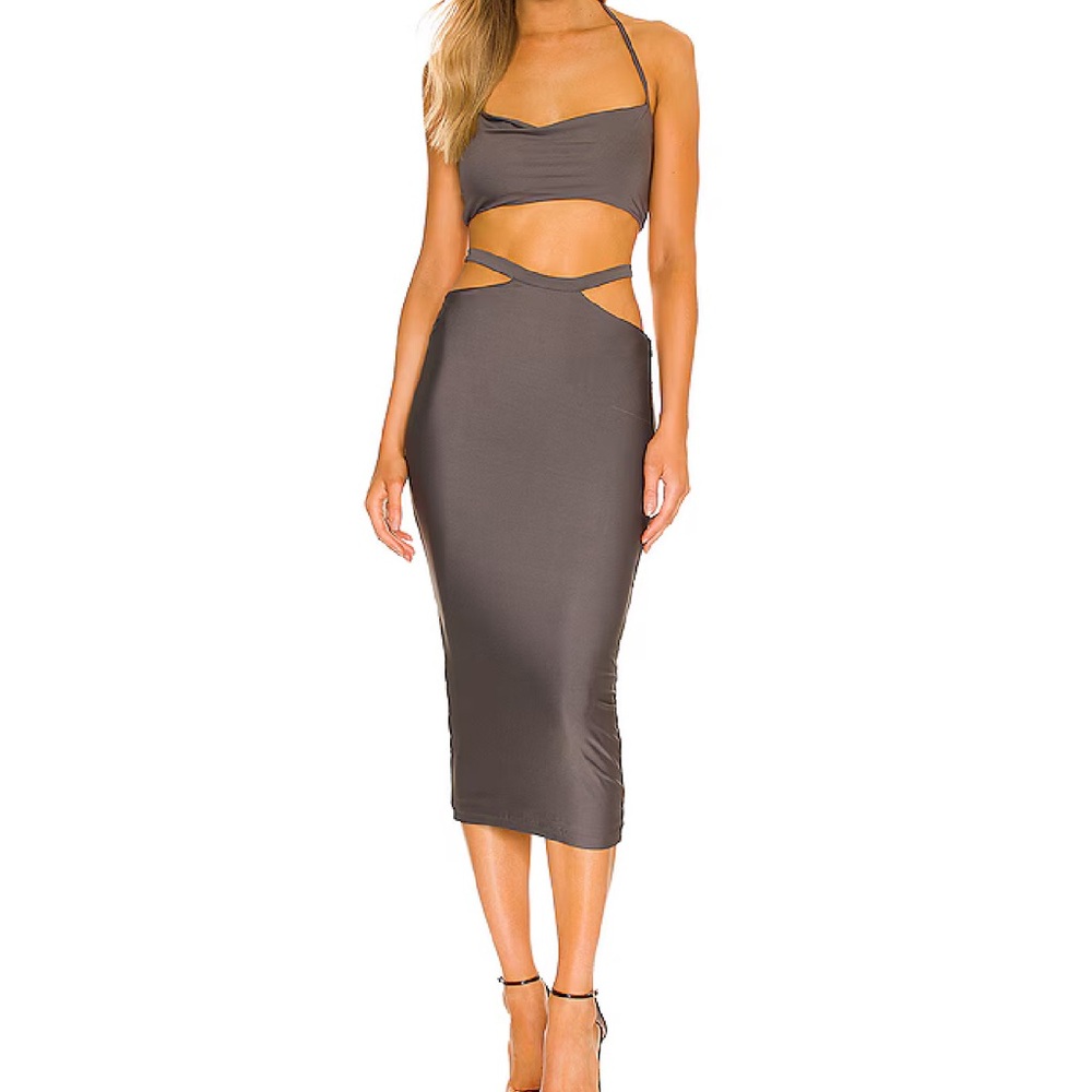 superdown Charcoal Cut-Out Skirt Set
